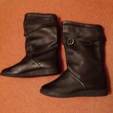 Leder  Stiefel Schwarz Größe 39 - 40 Vollleder Ungefüttert