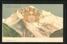 Künstler-AK Killinger Nr. 111: Eine Jungfrau ohne Gleichen, Berg mit Gesicht /  