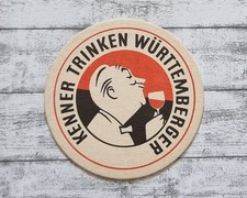 Kenner trinken Württemberger Wein Alkohol Werbung Pappe Untersetzer Vintage Deko