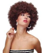 Perücke Afro 70er Jahre Party Funky Disco Foxy PW0011-P30 Mahagonibraun Braun