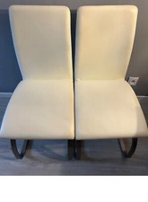 stühle swinger 2er set echten leder weiss