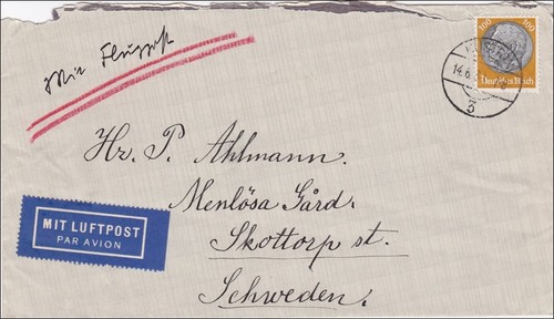Luftpost brief von kustrin - brief,