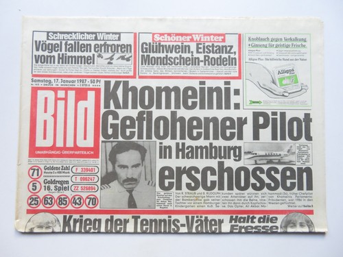 Bild zeitung vom - vom, 17.01.1987