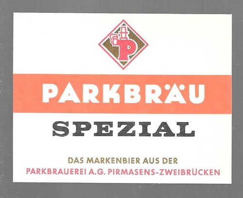 Bieretikett parkbrauerei - parkbrauerei, ag
