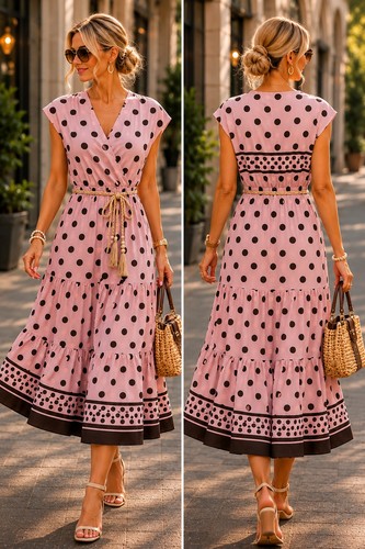 Damenkleid mit punkte design - punkte,