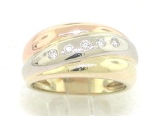 Brillant Ring 585 Tricolor
