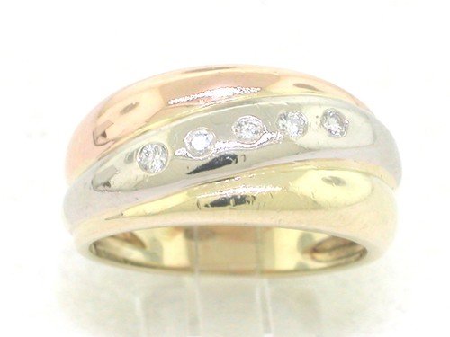 Brillant ring 585 tricolor - 585,
