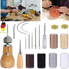 18-Stück Leder Werkzeug Schuhmacher und Sattler Nähset mit gewachstem Ledergarn