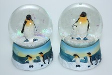Glitzerkugel Königspinguin 2fach Tier Schnee Miniatur Schüttel Glas Kugel