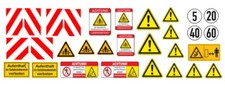 Baumaschinen Warnschilder