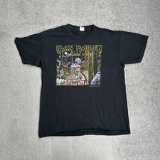 GILDAN IRON MAIDEN Vintage Herren Rock T-Shirt Gr. L World Tour A21717 Schwarz