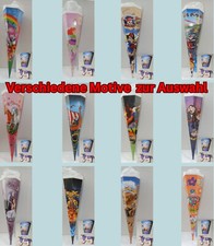 Schultüte mit Tüll 50 cm verschiedene Motive zur Auswahl + Becher und Plüschtier