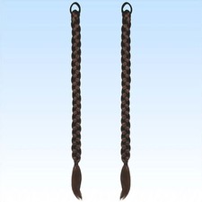 2 Zöpfe zum Anstecken Braun