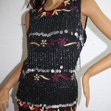 Oberteil Perlen Münzen Damen