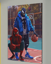 Spider Man & Venom Leinwandbild Farbig Basketball Pop-Art Superhelden