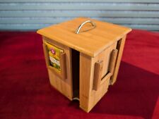 Teebox Bambus 4 Fächer Teebeutelspender Teekiste Teebeutelbox drehbar Teekasten