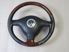 VW GOLF CABRIO HOLZ LEDER LENKRAD ORIGINAL mit Sicherheitselement / 1E0419091M