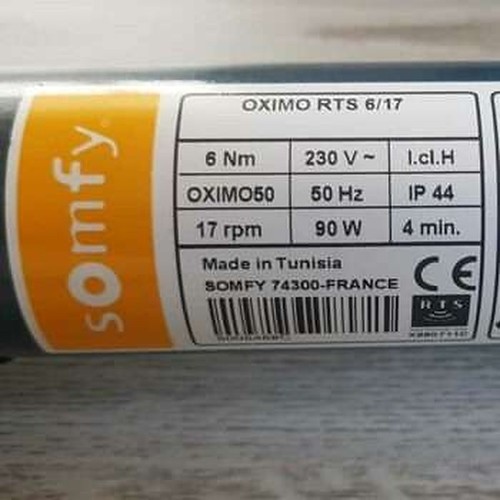 Somfy oximo rts - oximo, rohrmotor