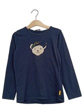 Steiff Kinder Langarmshirt Gr. 122 Blau Teddybär Applikation Casual