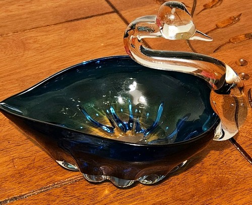 Vintage handgeblasen blau