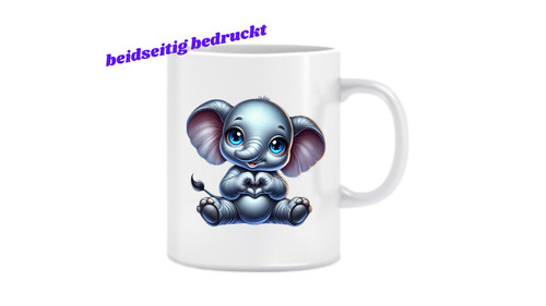 Tasse elefant zeigt herz - elefant,