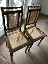 Zwei original Gründerzeit Walzenstühle mit Wiener Geflecht, antik. Guter Zustand