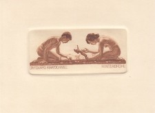 Exlibris Bookplate Radierung Martin Keymer Akt Aktpaar Wiese Berge