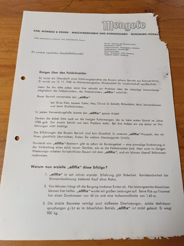 Prospekt mengele schreiben - prospekt,