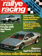 Zeitschrift Rallye Racing #11 von 1981 Lotus Esprit Turbo Porsche