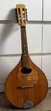 Mandoline mit Tasche Instrument Holzoptik Alt Sammler mit Blumen 1900’s