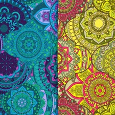 French Terry mit Mandala Grün