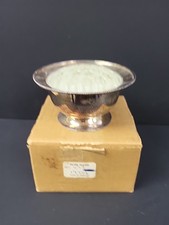 Vintage versilberte Rosenschale mit Glas Blumenfrosch Einsatz/Knospenvase. PD