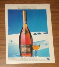 Seltene Werbung CLUB DE REMY MARTIN Champagne Cognac Air France Concorde 1988