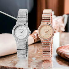 Excellanc Damen Uhr Frauen Ø26mm small Metallband Strass silber rose Gliederband