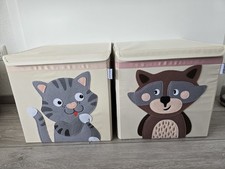 2 GLÜCKSWOLKE Kinder Aufbewahrungsboxen /Spielzeugkisten mit Deckel (33x33x33cm)