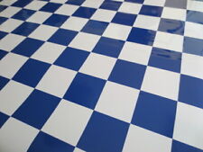 Qualitäts Bügelfolie Bespannfolie blau weiß 1,0 x 0,64 m Quadratgröße 30x30mm