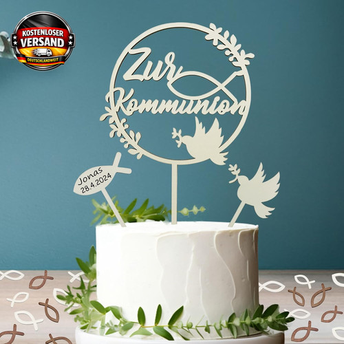 Kommunion tortendeko set mit - kommunion,