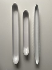 4 Porzellanschalen - Tapasschalen - Weiß - Dreieck - Länglich