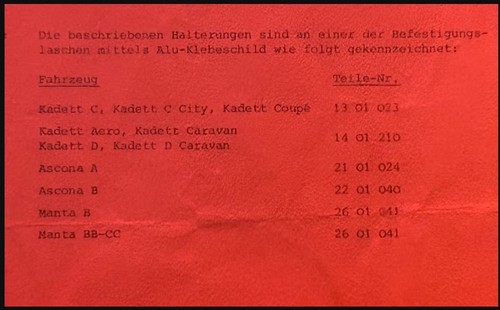 Für opel fahrzeuge ascona b - für,