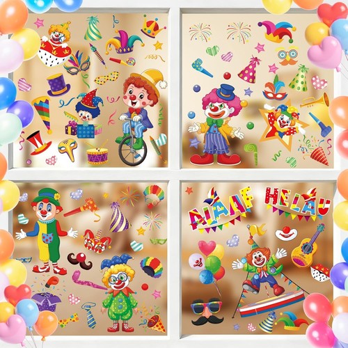 Karneval deko fensterbilder - karneval,