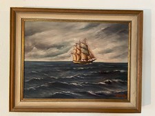 Ölgemälde Segelschiff in