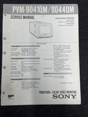 Sony pvm 9041qm 9044qm - sony, pvm-9044qm