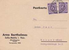ZELLA-MEHLIS, Postkarte 1946