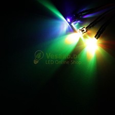 10 verkabelte LEDs 3mm RGB schnell LED verkabelt für 3V - 24V RC Möbel PC Kfz