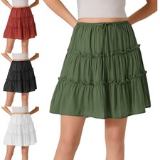 Damen Kurz Plissee Rock Hohe