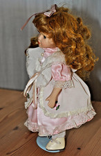 Sammelpuppe stehend klein 26cm Nostalgie Porzellan rotblondes Haar feine Details