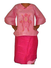 Afrikanisches Damen Kleidungsset Kaftan Gewand Rosa L/XL Sommer Frühling