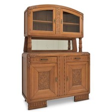 ANTIK! Buffet-Schrank restauriert Art Déco um 1930 Eiche Vitrninenschrank