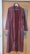 Damen Lang Lederjacke /Ledermantel (Polyester) Gr. M, Rot / Bordeaux