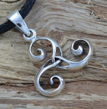 925 Silber keltischer Triskele Knoten Anhänger Dreifaltigkeit Kelten Celtic